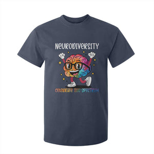 Neurodiversity Brain T Shirt For Kid Celebrate The Spectrum Autism Acceptance ASD ADHD TS02 Navy Print Your Wear
