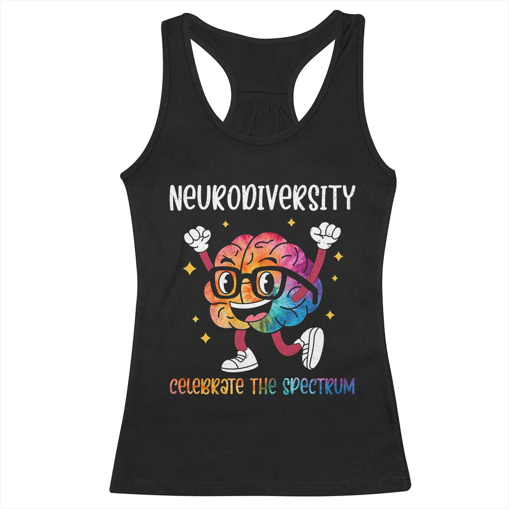 Neurodiversity Brain Racerback Tank Top Celebrate The Spectrum Autism Acceptance ASD ADHD TS02 Black Print Your Wear