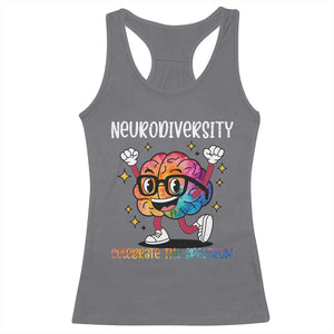 Neurodiversity Brain Racerback Tank Top Celebrate The Spectrum Autism Acceptance ASD ADHD TS02 Charcoal Print Your Wear