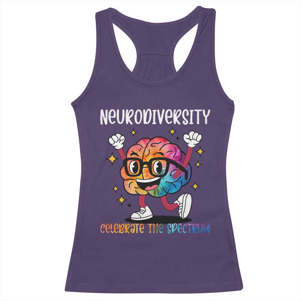 Neurodiversity Brain Racerback Tank Top Celebrate The Spectrum Autism Acceptance ASD ADHD TS02 Purple Print Your Wear