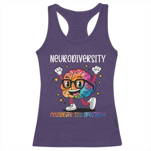Neurodiversity Brain Racerback Tank Top Celebrate The Spectrum Autism Acceptance ASD ADHD TS02 Purple Print Your Wear