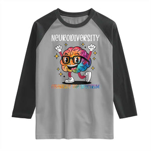 Neurodiversity Brain Raglan Shirt Celebrate The Spectrum Autism Acceptance ASD ADHD TS02 Sport Gray Black Print Your Wear