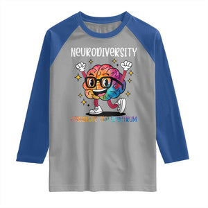 Neurodiversity Brain Raglan Shirt Celebrate The Spectrum Autism Acceptance ASD ADHD TS02 Sport Gray Royal Print Your Wear
