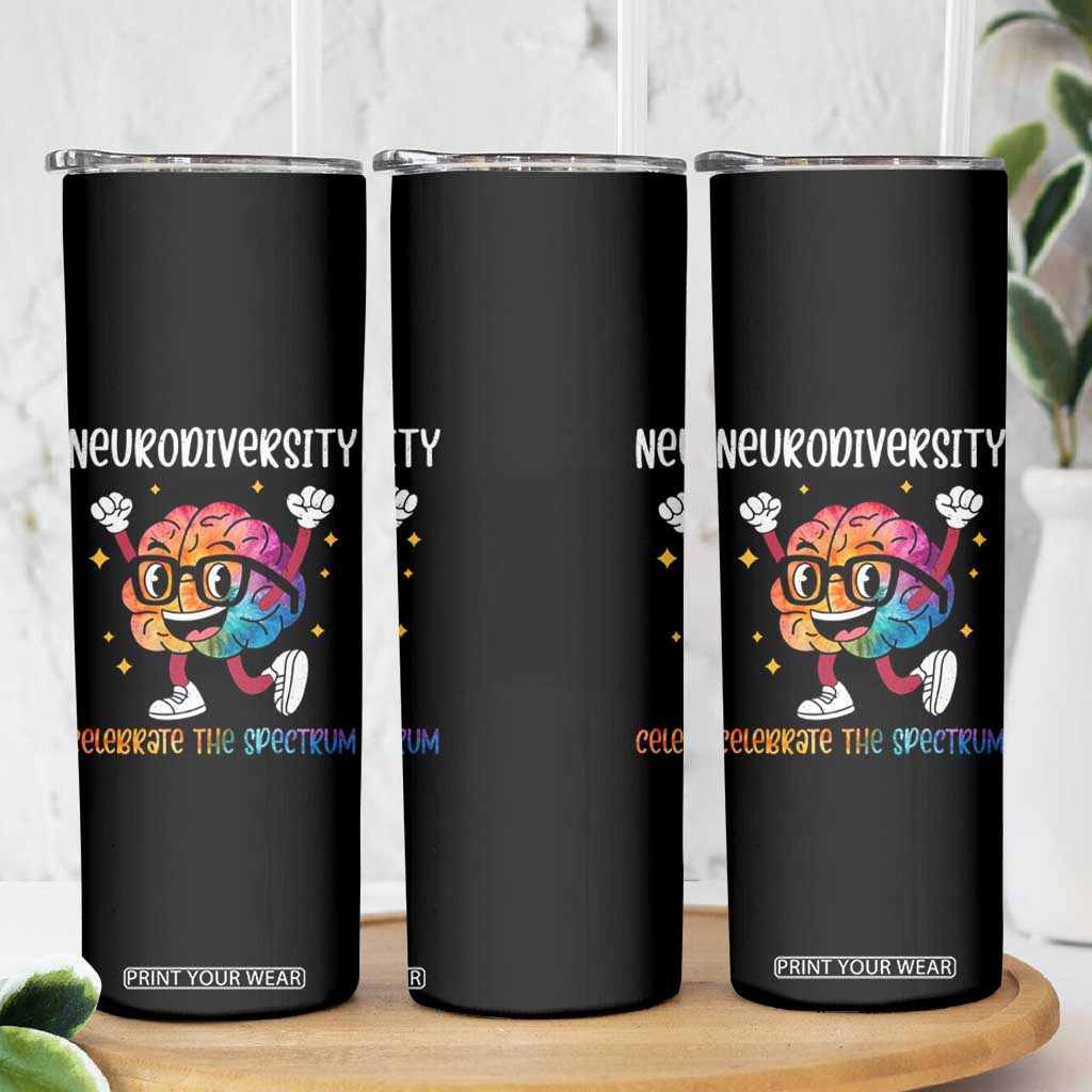 Neurodiversity Brain Skinny Tumbler Celebrate The Spectrum Autism Acceptance ASD ADHD TS02 Print Your Wear