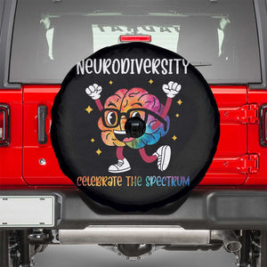 Neurodiversity Brain Spare Tire Cover Celebrate The Spectrum Autism Acceptance ASD ADHD TS02 Black Print Your Wear