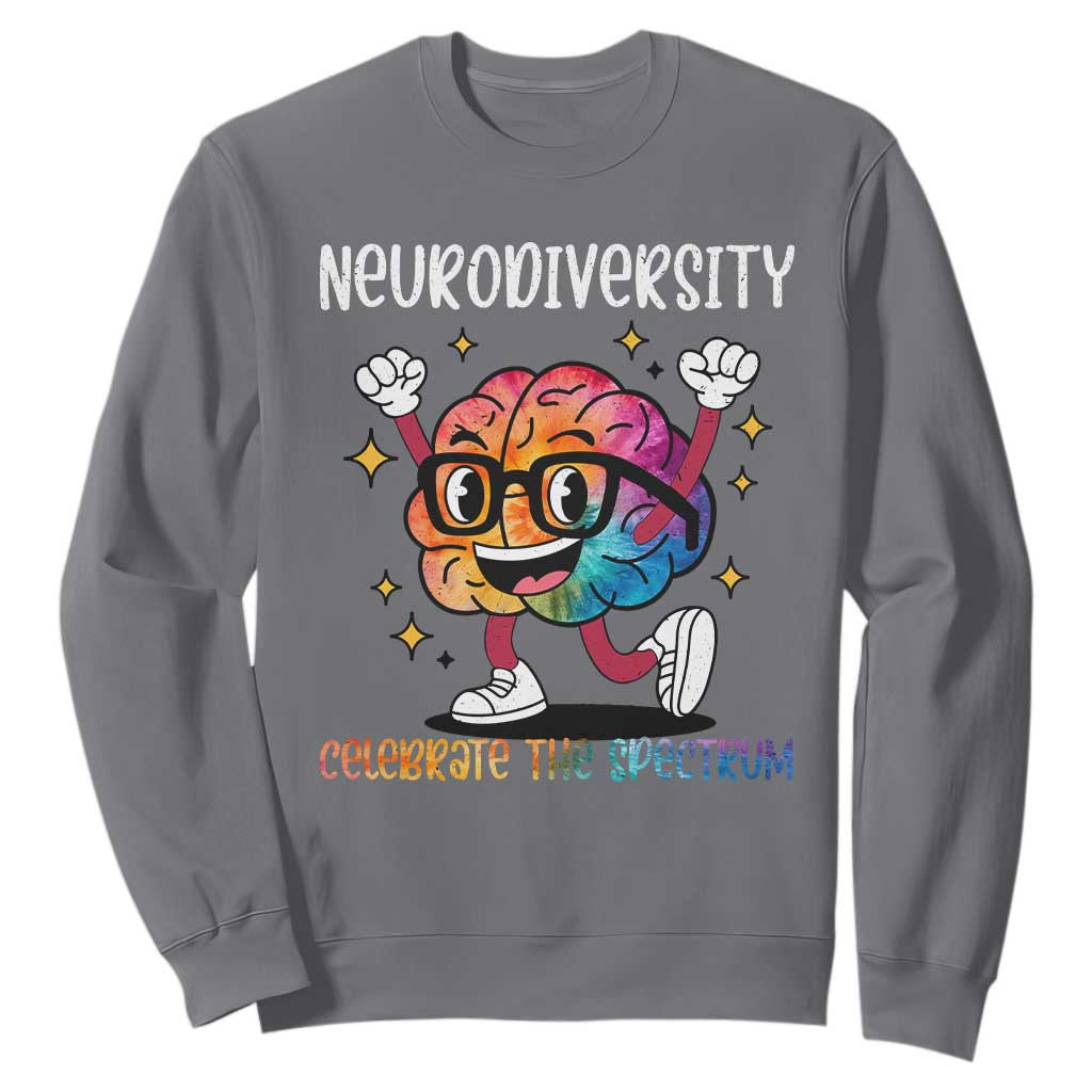 Neurodiversity Brain Sweatshirt Celebrate The Spectrum Autism Acceptance ASD ADHD TS02 Charcoal Print Your Wear