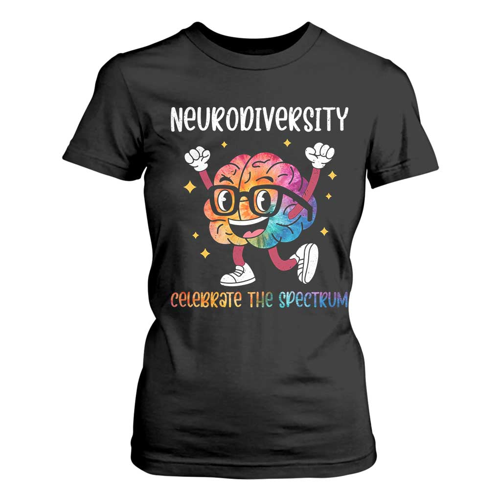 Neurodiversity Brain T Shirt For Women Celebrate The Spectrum Autism Acceptance ASD ADHD TS02 Black Print Your Wear