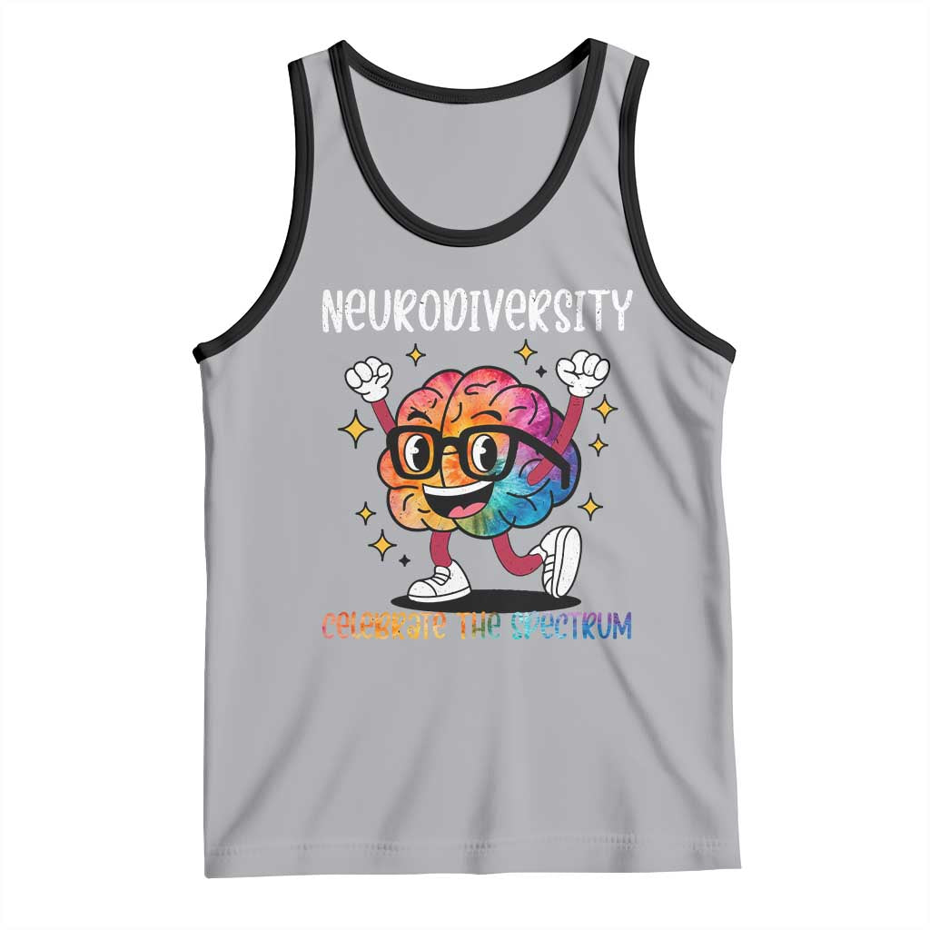Neurodiversity Brain Tank Top Celebrate The Spectrum Autism Acceptance ASD ADHD TS02 Athletic Heather Black Print Your Wear
