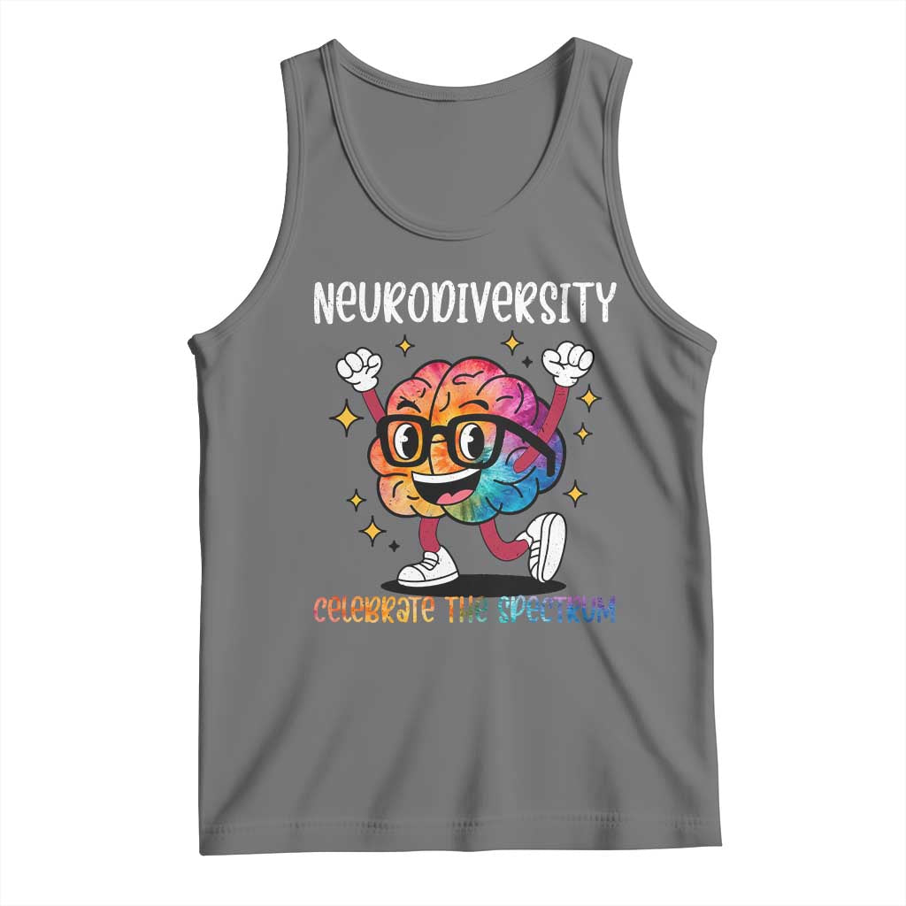 Neurodiversity Brain Tank Top Celebrate The Spectrum Autism Acceptance ASD ADHD TS02 Black Heather Print Your Wear