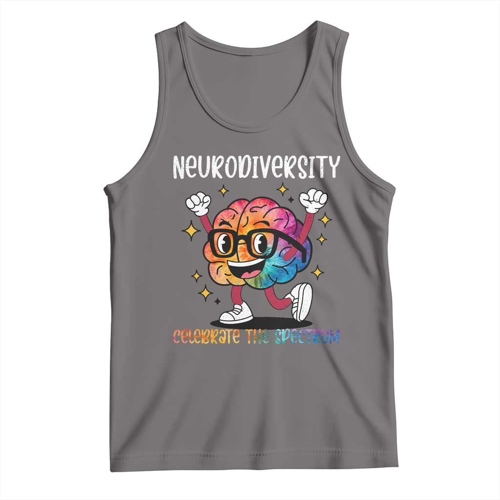 Neurodiversity Brain Tank Top Celebrate The Spectrum Autism Acceptance ASD ADHD TS02 Deep Heather Print Your Wear