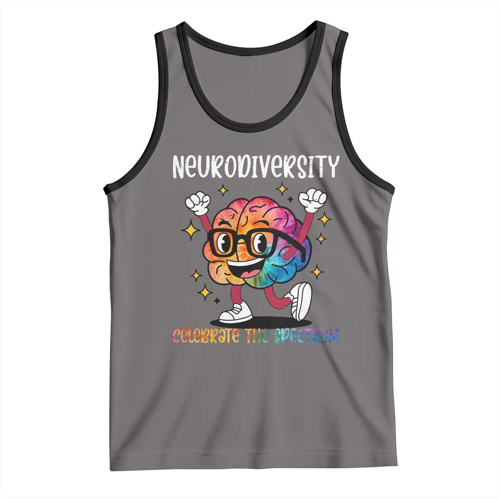 Neurodiversity Brain Tank Top Celebrate The Spectrum Autism Acceptance ASD ADHD TS02 Deep Heather Black Print Your Wear