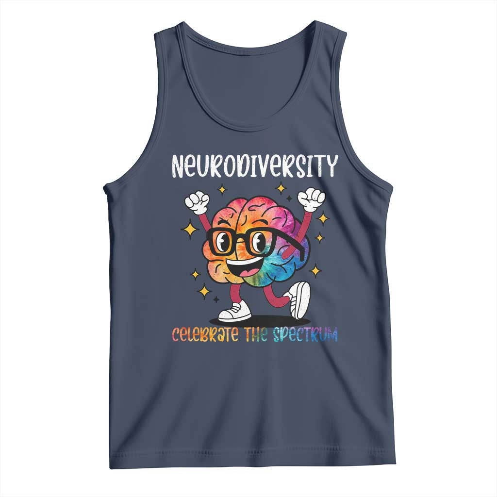 Neurodiversity Brain Tank Top Celebrate The Spectrum Autism Acceptance ASD ADHD TS02 Navy Print Your Wear
