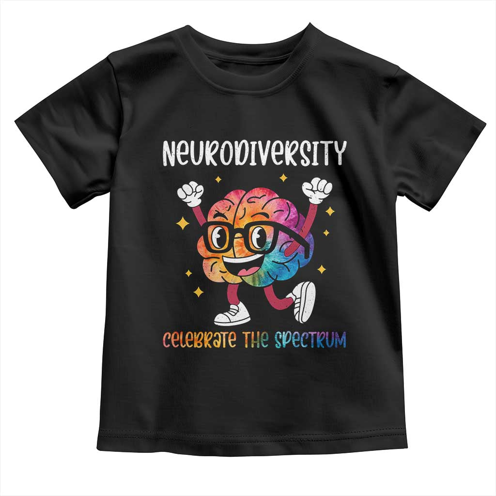 Neurodiversity Brain Toddler T Shirt Celebrate The Spectrum Autism Acceptance ASD ADHD TS02 Black Print Your Wear