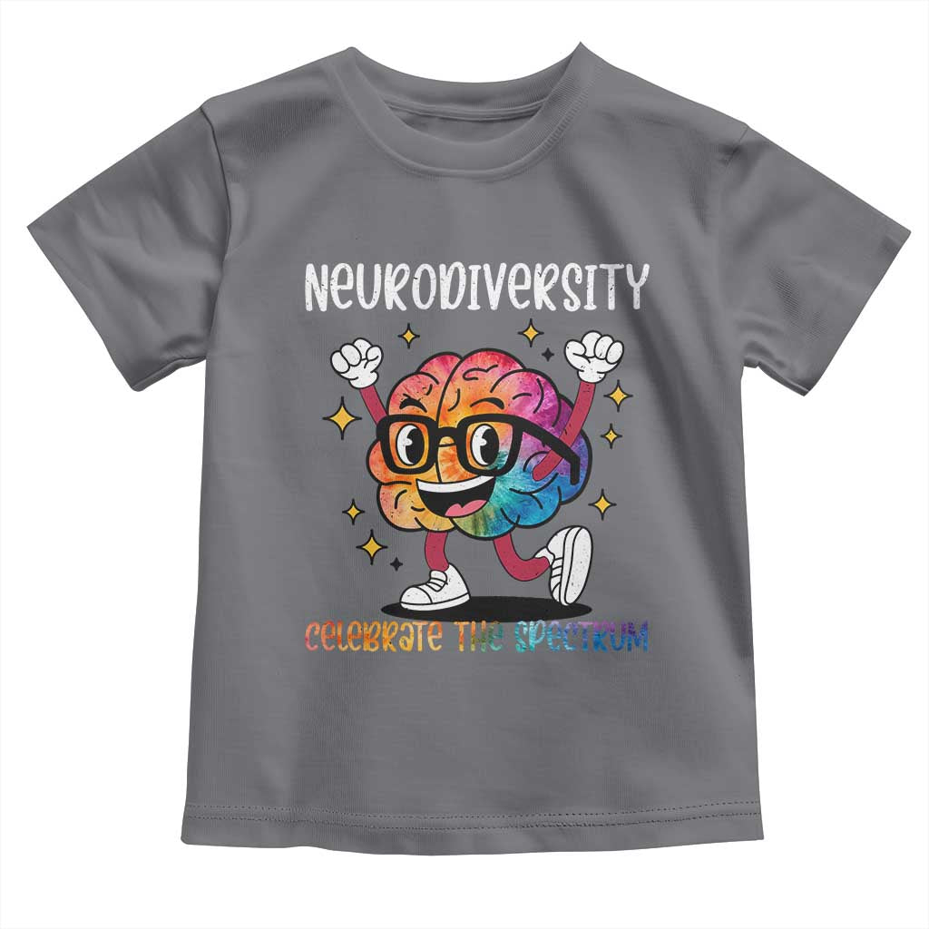 Neurodiversity Brain Toddler T Shirt Celebrate The Spectrum Autism Acceptance ASD ADHD TS02 Charcoal Print Your Wear