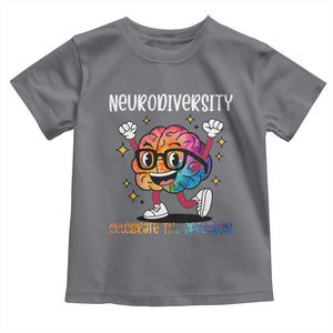 Neurodiversity Brain Toddler T Shirt Celebrate The Spectrum Autism Acceptance ASD ADHD TS02 Charcoal Print Your Wear