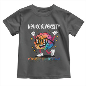 Neurodiversity Brain Toddler T Shirt Celebrate The Spectrum Autism Acceptance ASD ADHD TS02 Dark Heather Print Your Wear