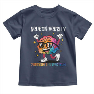 Neurodiversity Brain Toddler T Shirt Celebrate The Spectrum Autism Acceptance ASD ADHD TS02 Navy Print Your Wear