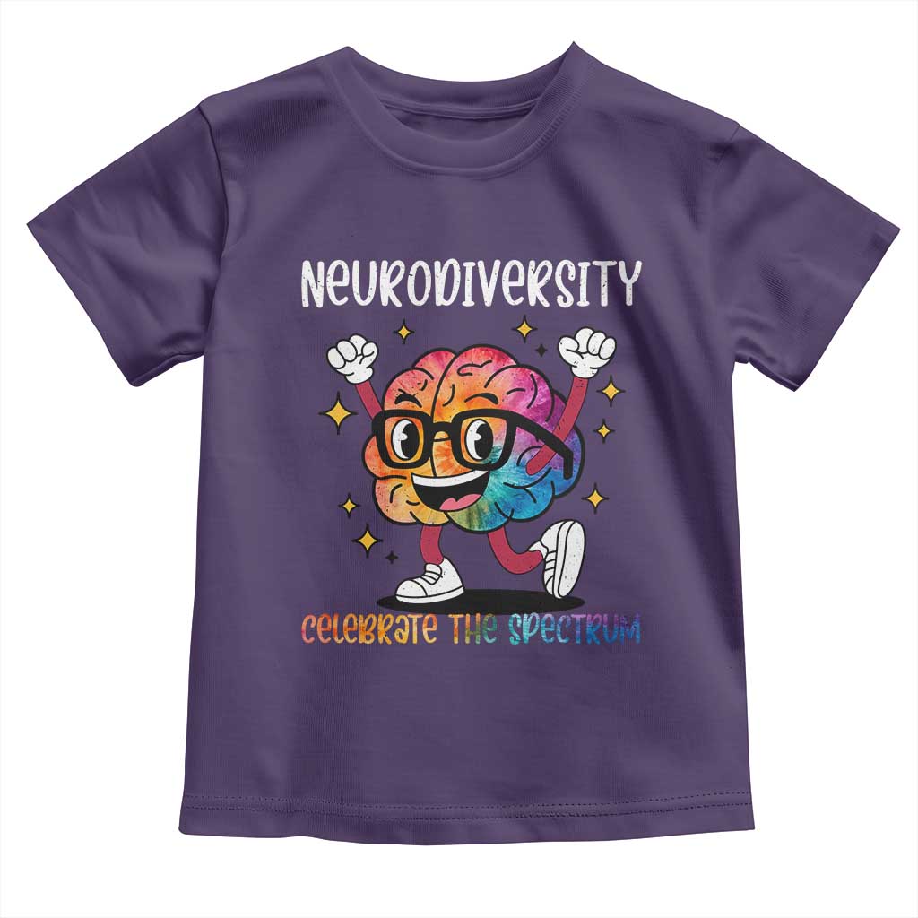 Neurodiversity Brain Toddler T Shirt Celebrate The Spectrum Autism Acceptance ASD ADHD TS02 Purple Print Your Wear