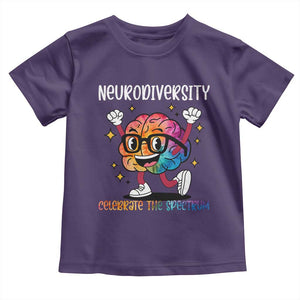 Neurodiversity Brain Toddler T Shirt Celebrate The Spectrum Autism Acceptance ASD ADHD TS02 Purple Print Your Wear