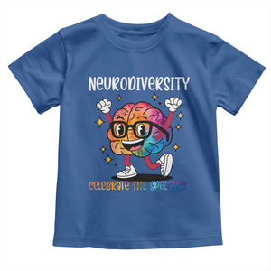 Neurodiversity Brain Toddler T Shirt Celebrate The Spectrum Autism Acceptance ASD ADHD TS02 Royal Blue Print Your Wear
