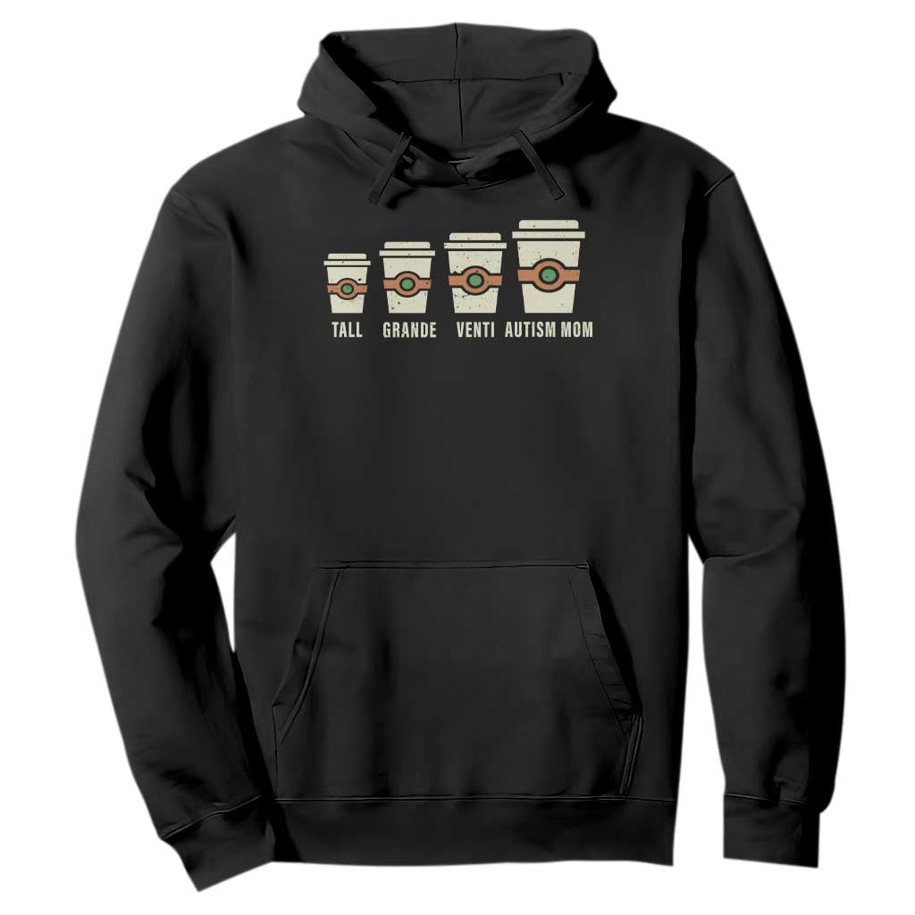Funny Autism Mom Hoodie Coffee Support Autistic TS02 Black Print Your Wear