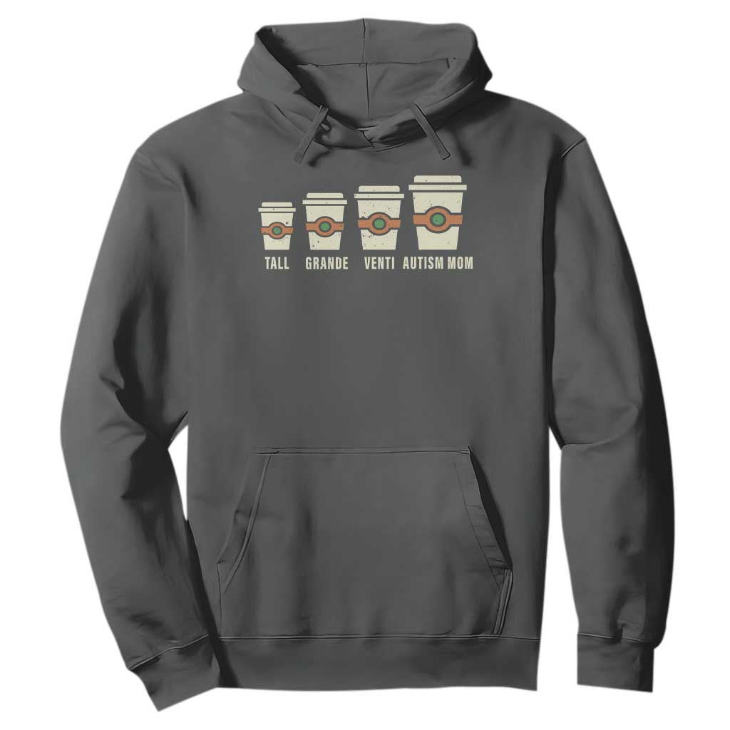 Funny Autism Mom Hoodie Coffee Support Autistic TS02 Dark Heather Print Your Wear