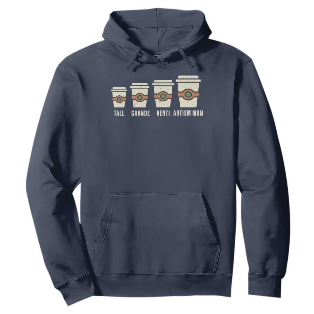 Funny Autism Mom Hoodie Coffee Support Autistic TS02 Navy Print Your Wear