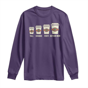 Funny Autism Mom Long Sleeve Shirt Coffee Support Autistic TS02 Purple Print Your Wear