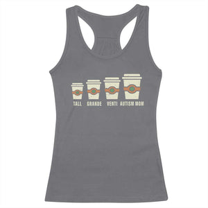 Funny Autism Mom Racerback Tank Top Coffee Support Autistic TS02 Charcoal Print Your Wear