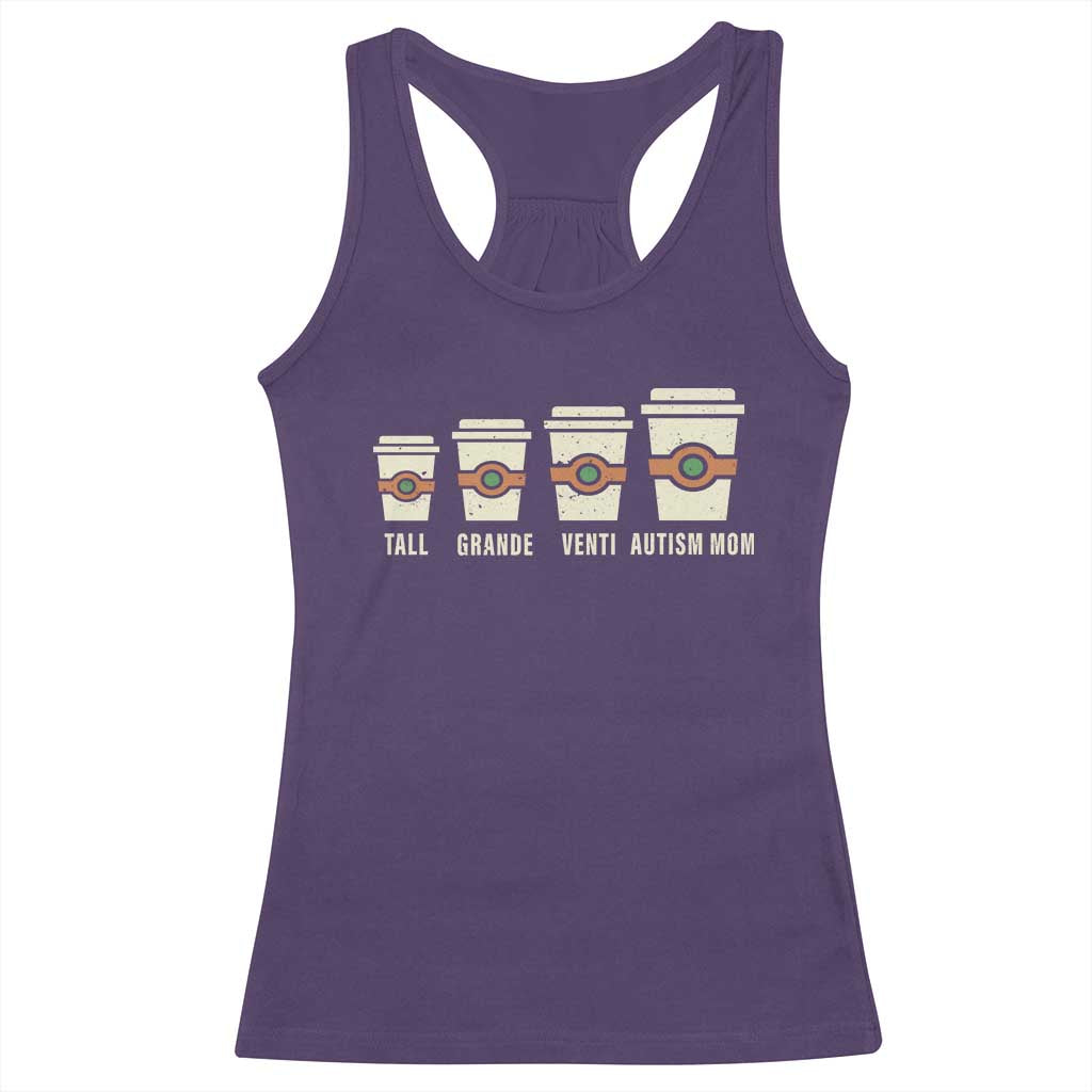 Funny Autism Mom Racerback Tank Top Coffee Support Autistic TS02 Purple Print Your Wear