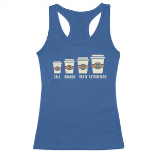 Funny Autism Mom Racerback Tank Top Coffee Support Autistic TS02 Royal Blue Print Your Wear