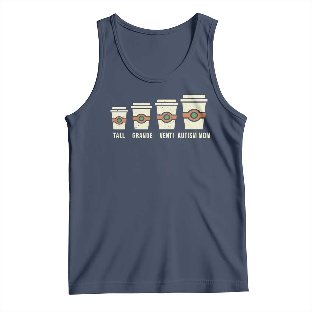 Funny Autism Mom Tank Top Coffee Support Autistic TS02 Navy Print Your Wear