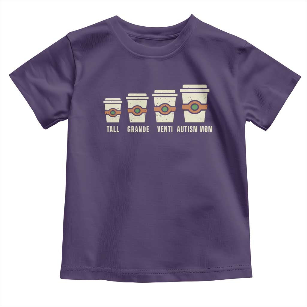 Funny Autism Mom Toddler T Shirt Coffee Support Autistic TS02 Purple Print Your Wear