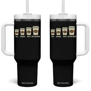 Funny Autism Mom Tumbler With Handle Coffee Support Autistic TS02 One Size: 40 oz Black Print Your Wear