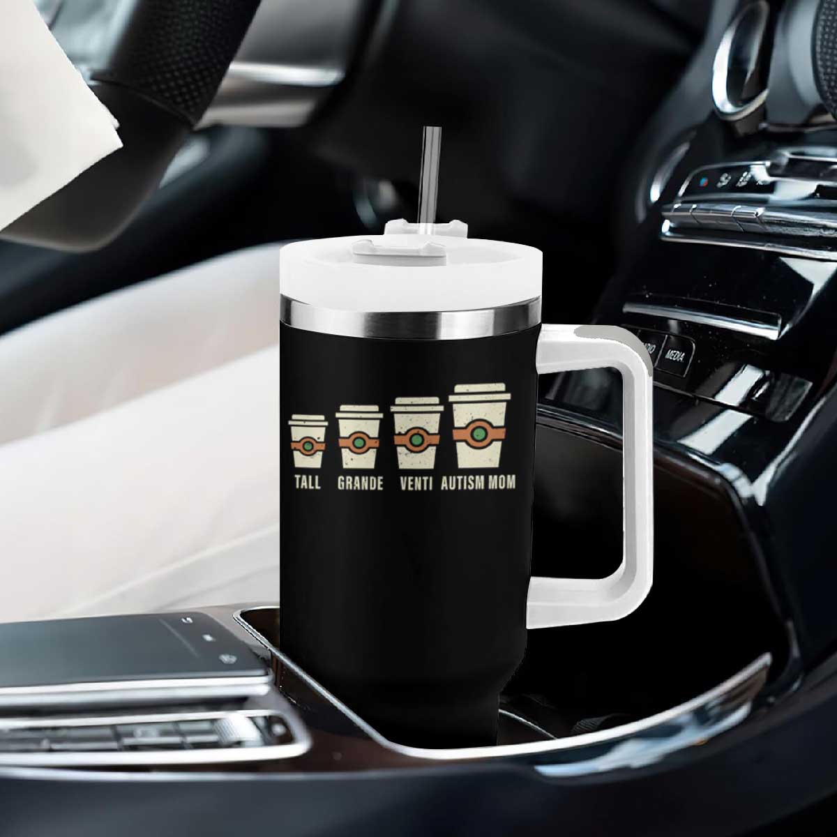 Funny Autism Mom Tumbler With Handle Coffee Support Autistic TS02 Print Your Wear