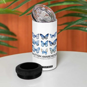 Autism Awareness Blue Butterflies 4 in 1 Can Cooler Tumbler Accept Love Understand TS02 Print Your Wear