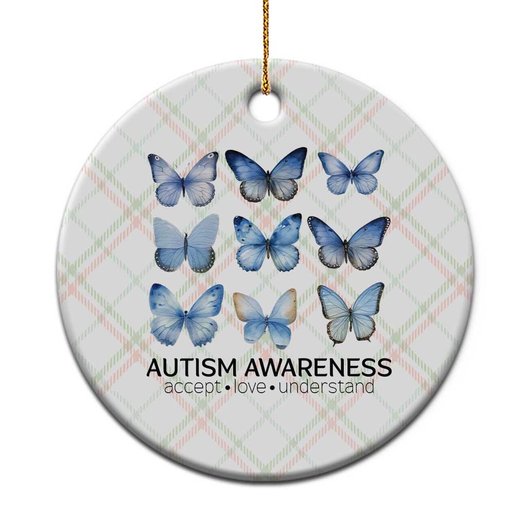 Autism Awareness Blue Butterflies Ceramic Ornament Accept Love Understand TS02 1pc Christmas Plaid Print Your Wear