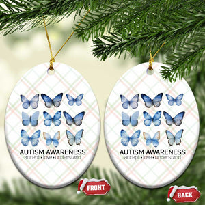 Autism Awareness Blue Butterflies Ceramic Ornament Accept Love Understand TS02 Print Your Wear