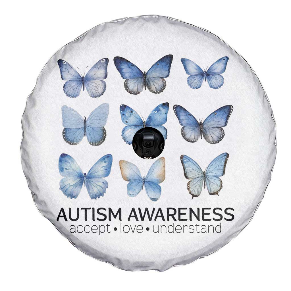 Autism Awareness Blue Butterflies Spare Tire Cover Accept Love Understand TS02 Print Your Wear