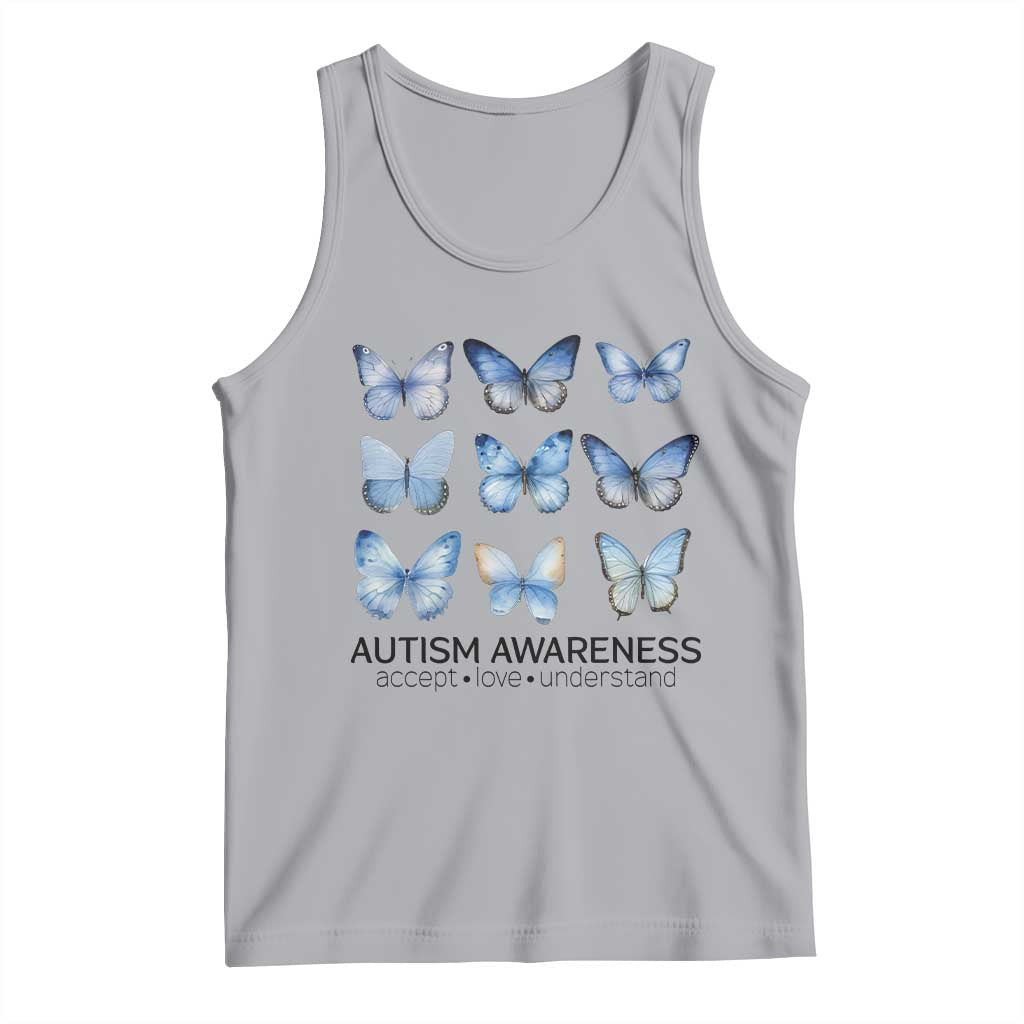 Autism Awareness Blue Butterflies Tank Top Accept Love Understand TS02 Athletic Heather Print Your Wear