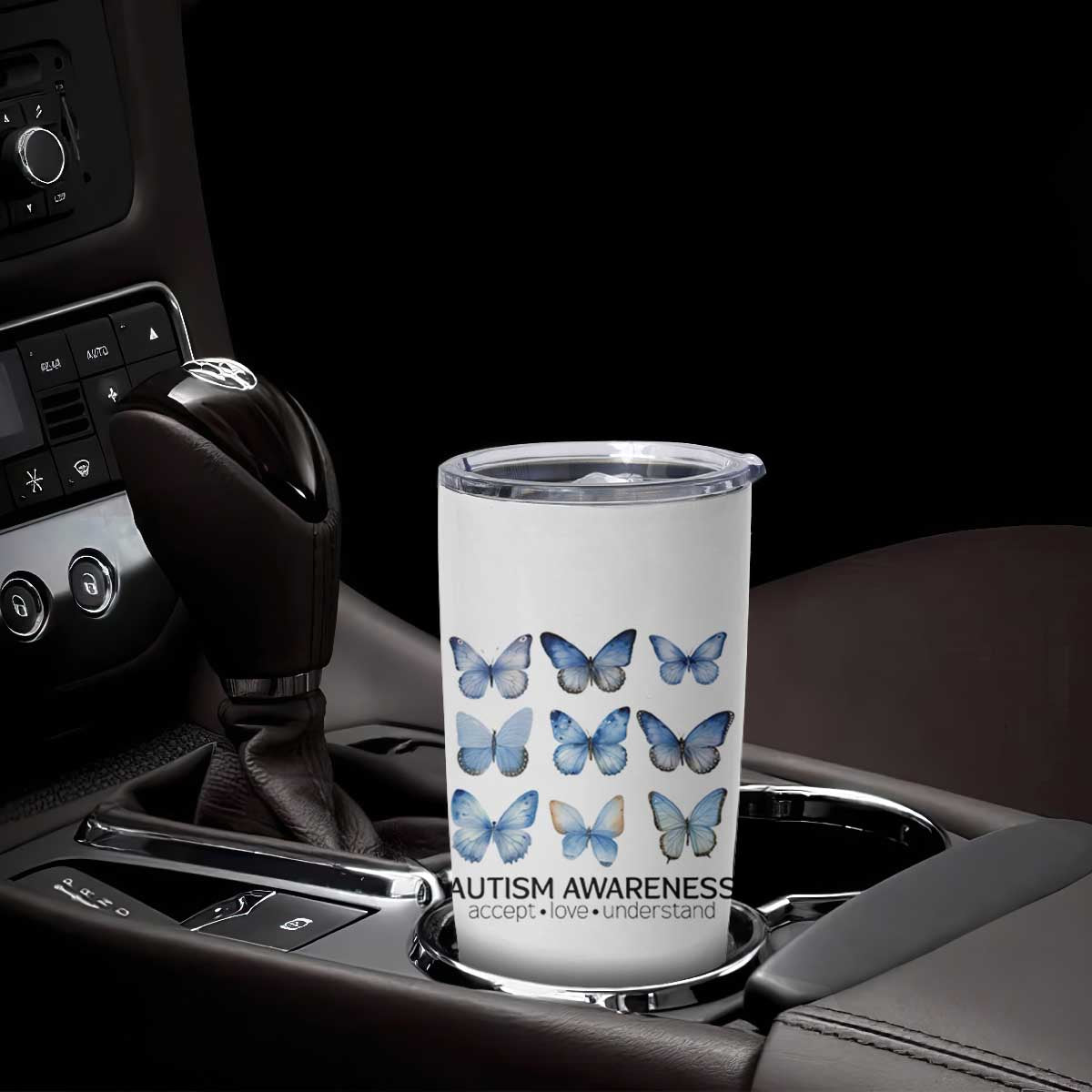 Autism Awareness Blue Butterflies Tumbler Cup Accept Love Understand TS02 Print Your Wear