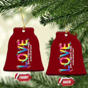 Autism Acceptance Ceramic Ornament Love From a Different Angle Rainbow Infinity TS02 Print Your Wear