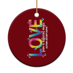 Autism Acceptance Ceramic Ornament Love From a Different Angle Rainbow Infinity TS02 1pc Red Print Your Wear