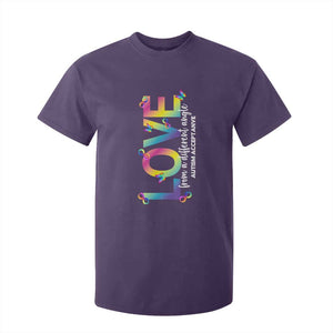 Autism Acceptance T Shirt For Kid Love From a Different Angle Rainbow Infinity TS02 Purple Print Your Wear