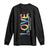 Autism Acceptance Long Sleeve Shirt Love From a Different Angle Rainbow Infinity TS02 Black Print Your Wear
