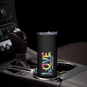 Autism Acceptance Skinny Tumbler Love From a Different Angle Rainbow Infinity TS02 Print Your Wear