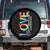 Autism Acceptance Spare Tire Cover Love From a Different Angle Rainbow Infinity TS02 No hole Black Print Your Wear
