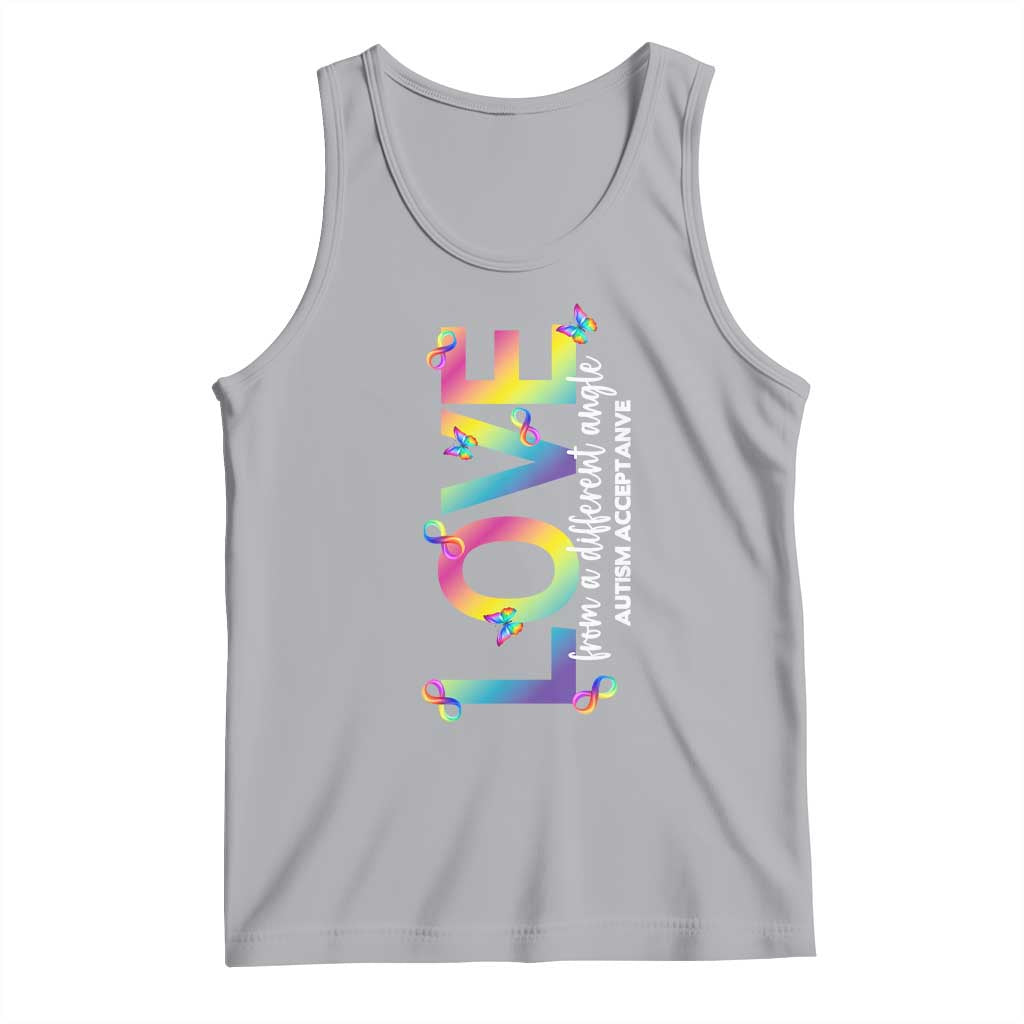 Autism Acceptance Tank Top Love From a Different Angle Rainbow Infinity TS02 Athletic Heather Print Your Wear