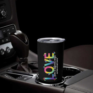 Autism Acceptance Tumbler Cup Love From a Different Angle Rainbow Infinity TS02 Print Your Wear