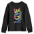 Autism Acceptance Youth Sweatshirt Love From a Different Angle Rainbow Infinity TS02 Black Print Your Wear